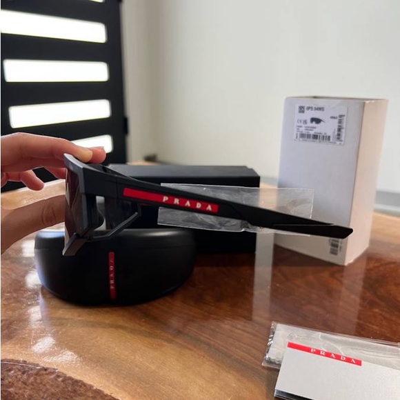 Prada Linea Rossa SPS 04WS Rubber Black/Dark Grey Men's Sunglasses - Picture 6 of 7